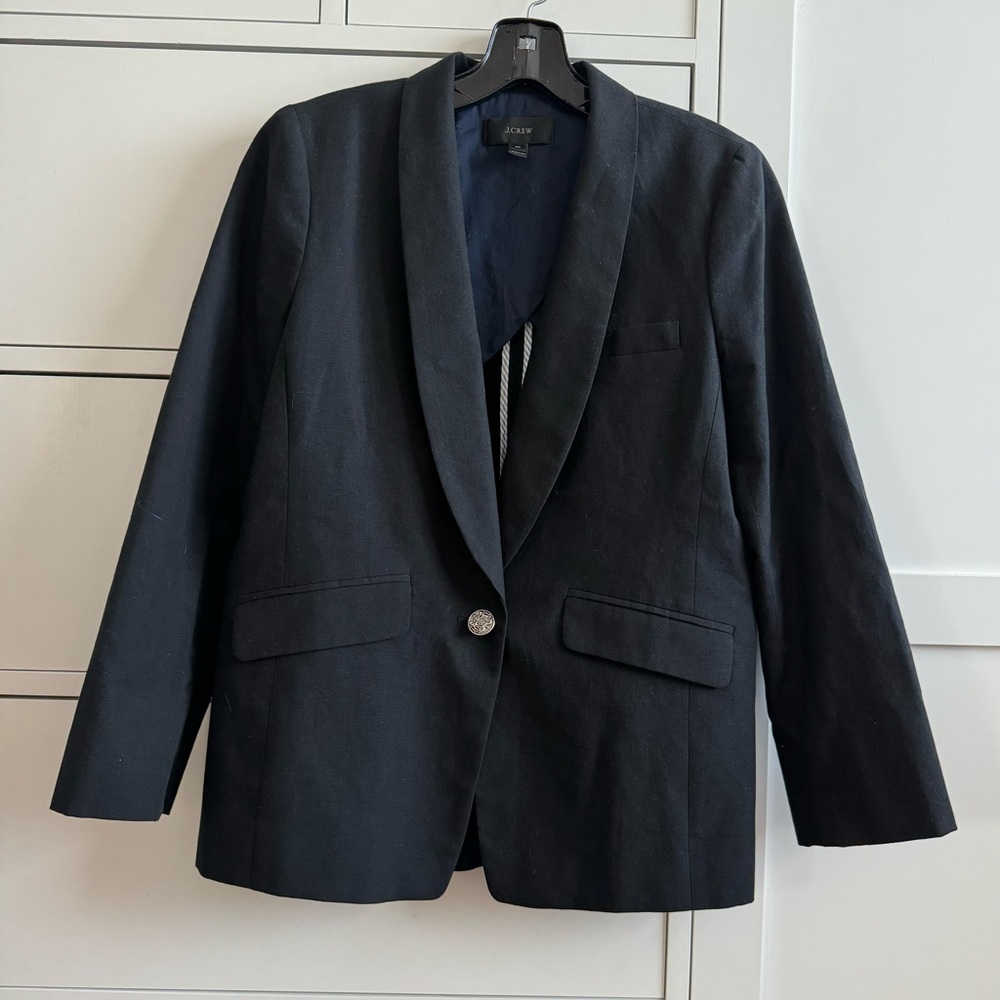 J. Crew black linen blazer